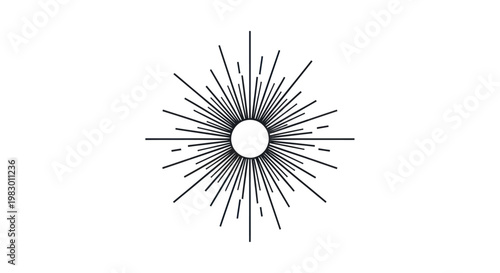 Black and white starburst design element.