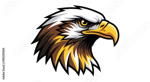 American Bald Eagle Head Illustration.