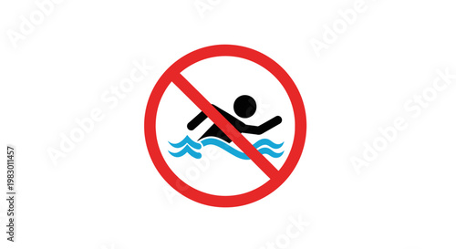 No Swimming Warning Sign Symbol.
