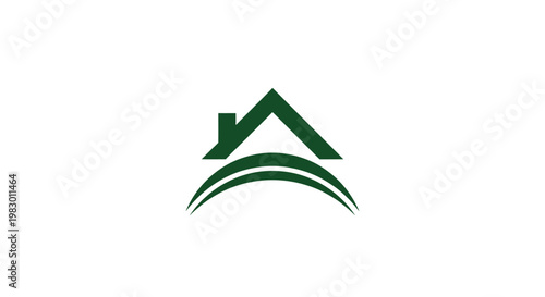 Green house roof eco friendly logo.