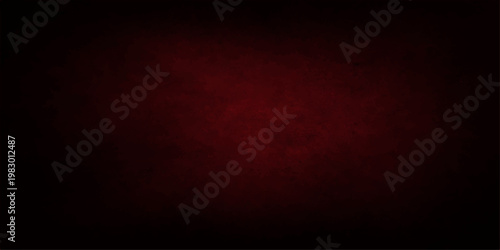 Abstract dark red grunge background with light rays and a 3d black paper texture illustration