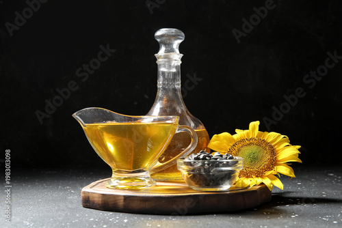 Gravy boat of sunflower oil...