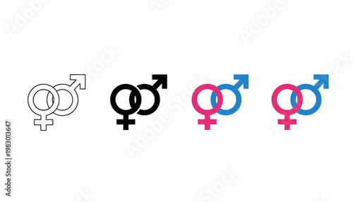  Man and woman, sex symbol. Vector isolated
Gender symbol set icons.