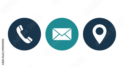 Communication icons on white background.