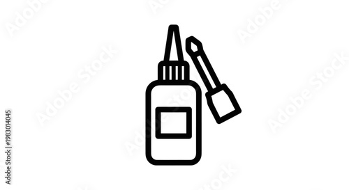 Glue bottle with brush applicator tool.