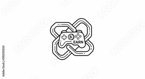 Stylized game controller with dollar sign and "EARN" text