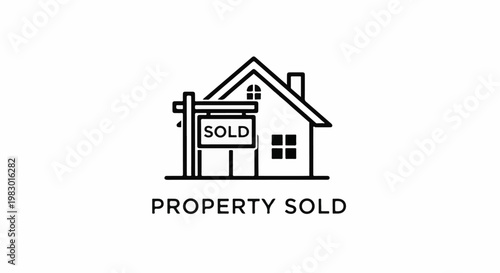 A minimalist graphic shows a house with a "SOLD" sign