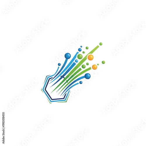 Vibrant abstract design with colorful splashes.