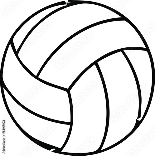 Black and white outline of a volleyball sports