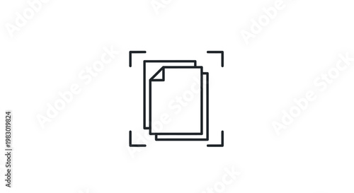 Document scan icon with capture frame on a white background.