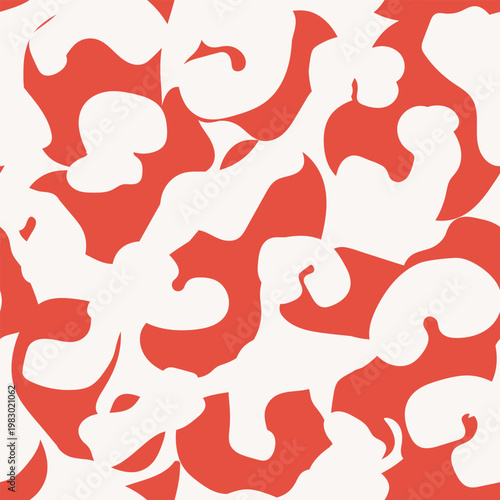 Red And White Organic Shapes Texture Pattern Design Pattern