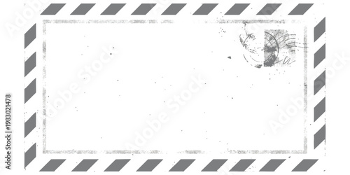 Vintage airmail envelope background with postal stamp texture vector illustration