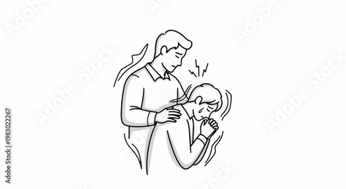 Comforting gesture shows support to distressed individual