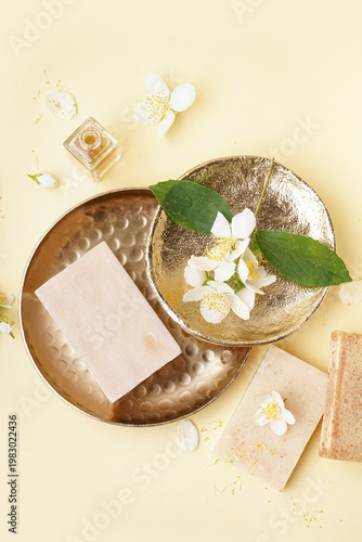 Composition with soap bars,...