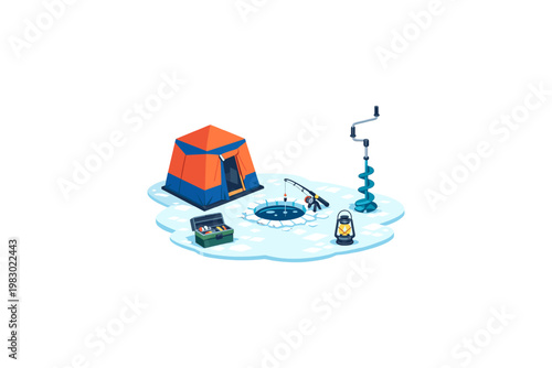 Ice Fishing Tent and Gear
