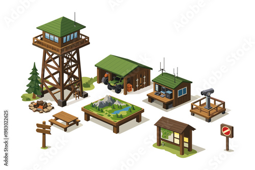 Forestry Station Isometric Elements