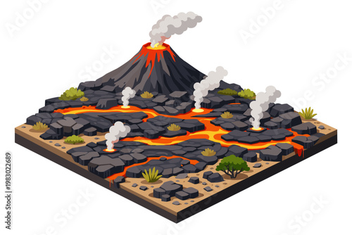 Volcano Eruption Landscape