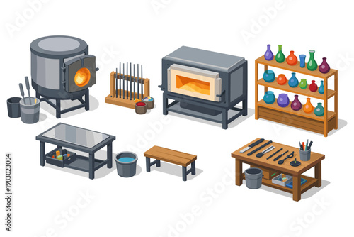 Glassblowing Studio Equipment Set