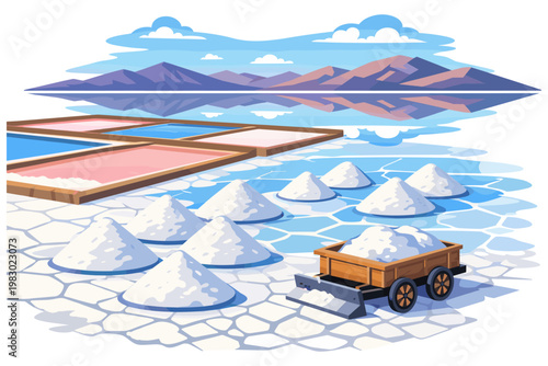 Salt Flats Landscape Illustration