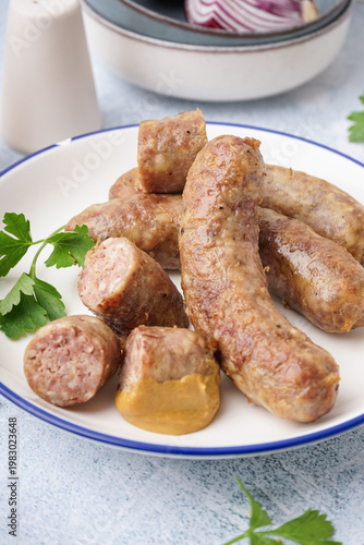 Grilled pork sausages with ...