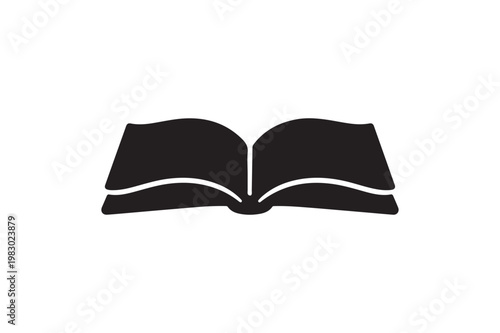 Open book with bookmark isolated on white background in simple vector illustration style showing education and knowledge concept