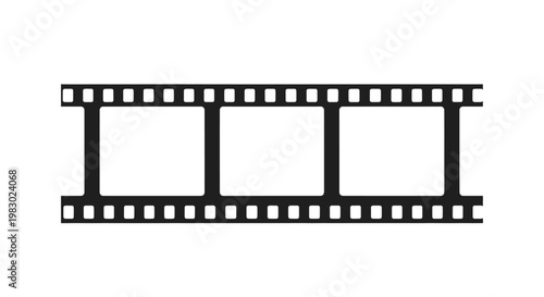 Tableau sur toile Classic black film strip icon with blank frames on a white background