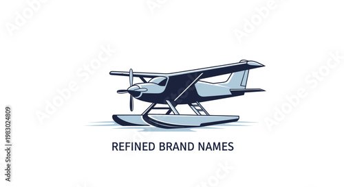 Fotografía Vintage seaplane illustration for logo design on white background