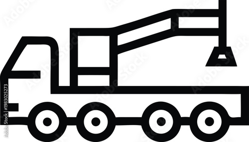 Industrial tow truck with a flatbed and lifting mechanism ready for vehicle recovery or cargo