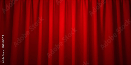 red velvet theater curtain background with soft fabric texture and stage lighting