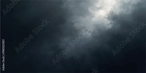 A dark blue storm sky with heavy rain clouds and misty nature textures creates a moody blue night backdrop