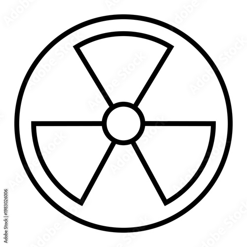 Radiation icon vector. Nuclear energy Illustration sign. Emitting symbol. Nuclear waste logo.