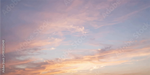 Beautiful sunset sky background with glowing orange and red clouds at dusk creates a stunning summer nature landscape under the warm sunlight of the evening