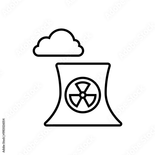 Radiation icon vector. Nuclear energy Illustration sign. Emitting symbol. Nuclear waste logo.