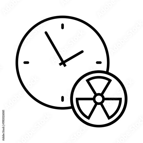 Radiation icon vector. Nuclear energy Illustration sign. Emitting symbol. Nuclear waste logo.
