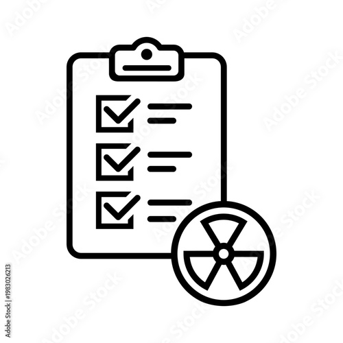 Radiation icon vector. Nuclear energy Illustration sign. Emitting symbol. Nuclear waste logo.
