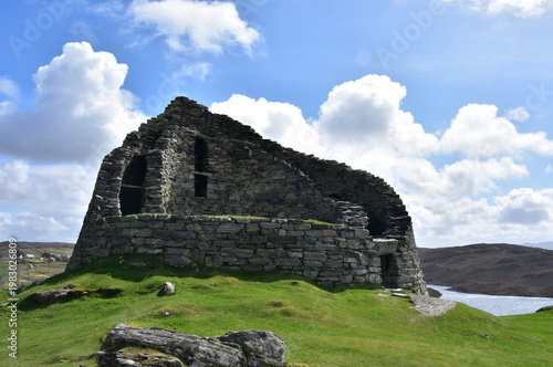 Ancient Ruins of Dun Carloway Broch in Scotland