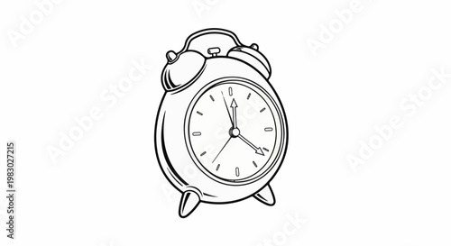 Vintage alarm clock with bells on top and two ornate legs