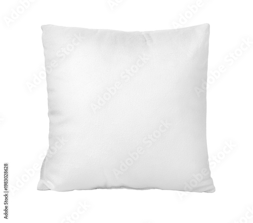 White square cushion pillow mock-up with transparent background