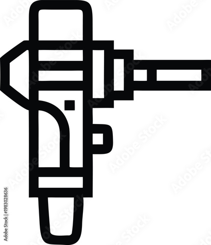 Line icon of a professional medical otoscope for ear examination