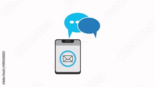 Mobile Email Chat Communication Animation Concept