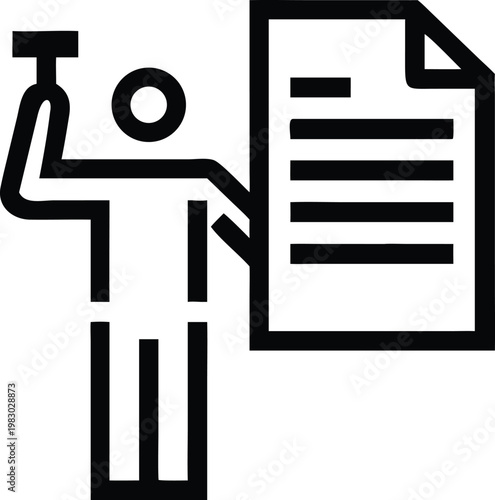 Justice Legal Proceedings Advocate Icon Representing Law and Official Document Authority