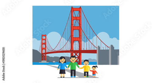 Family Visit To Golden Gate Bridge In San Francisco