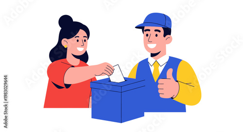 People Voting at a Polling Station