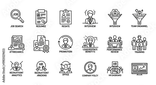 A business professional searches resumes and interviews candidates for job openings and career development opportunities.