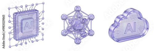 Cloud computing and data chip icons