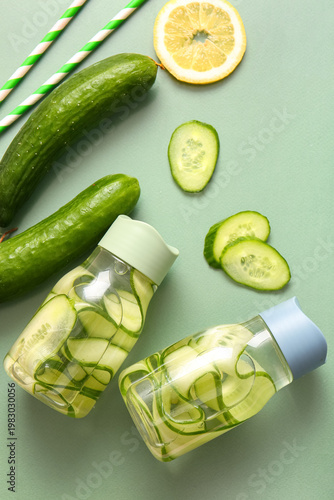 Sports bottles of infused w...