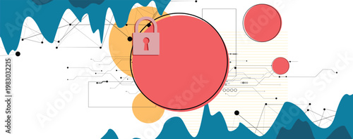 Cyber technology protecting data for business and internet project.