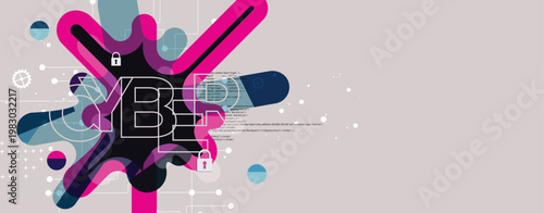 Cyber technology protecting data for business and internet project.