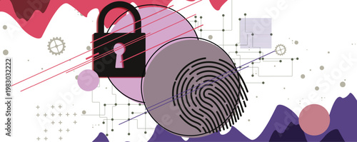 Cyber technology protecting data for business and internet project.