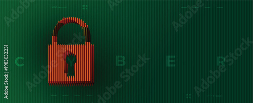 Cyber technology protecting data for business and internet project.